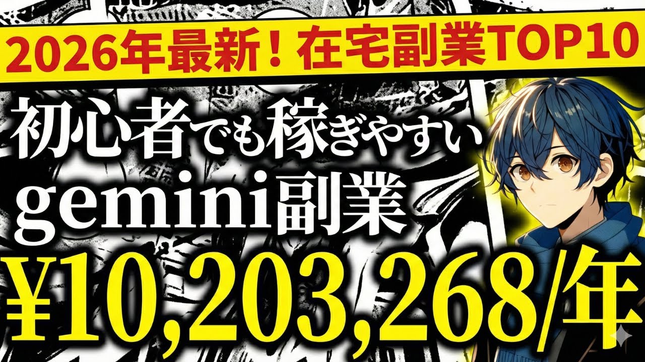 【2026年最新】AI Gemini副業で稼ぐ！初心者におすすめの在宅ワークTOP7