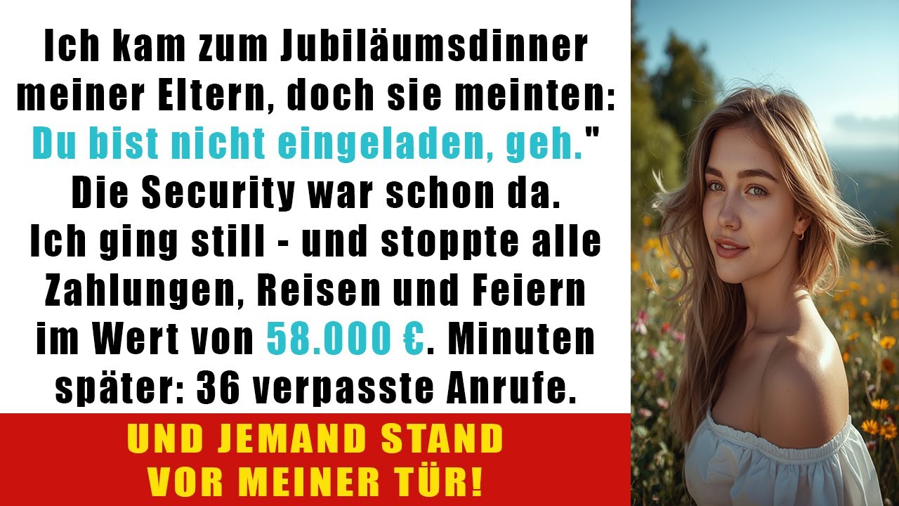 Ich kam zum Jubiläumsdinner meiner Eltern – und hörte nur  „Du bist nicht eingeladen…“