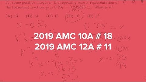 2019 AMC 10A #18 / AMC 12A #11
