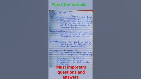 pipe fitter formula very important questions and answers