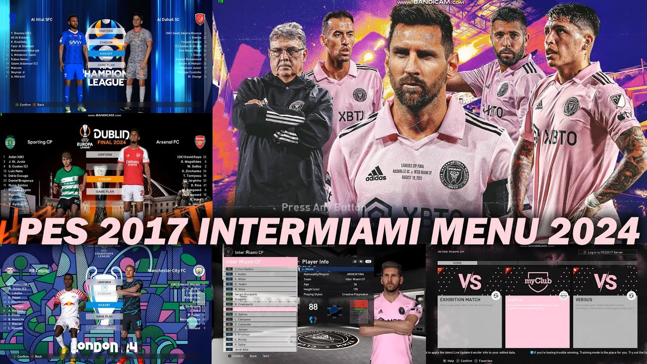 PES 2017 New Graphic Menu Inter Miami 2024 Pink Version For All Patches ...