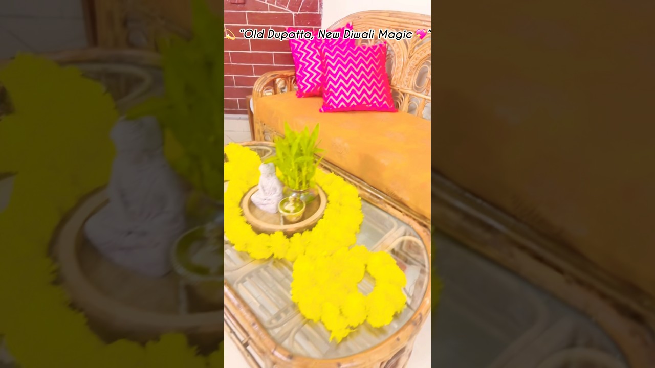 Reuse Old Dupatta for Festive Sofa Decor 💫 | DIY Diwali Decoration 