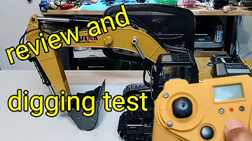 rc huina 1580 all metal v4 excavator review and digging test.