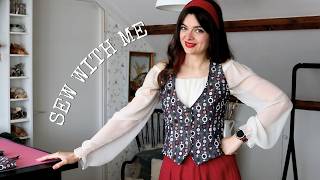 This Fabric Is Too Good Not To Sew Up 🌸 Retro Floral Denim Vest