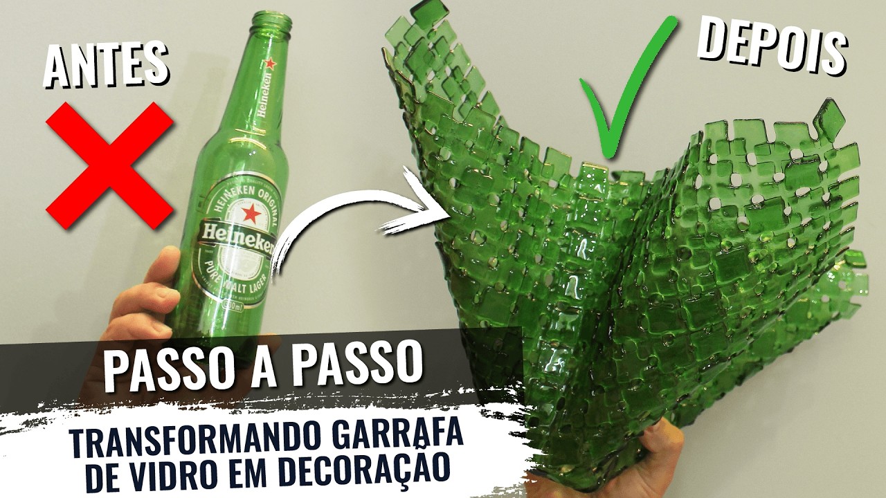 COMPLETO! Transformando garrafa de vidro em peça decorativa - Passo a ...