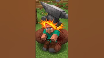 Jobless Villager gets killed by an anvil #minecraftshorts #pipe #anvil #simulation