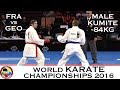 BRONZE. Male Kumite -84kg. GRILLON (FRA) vs ARKANIA (GEO). 2016 World Karate Championships