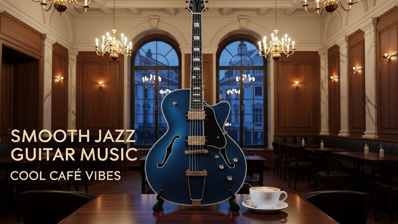 Smooth Jazz Guitar Music 🎶 Ultra Luxury Cafe Vibes for Calm Focus, Productivity & Night Work
