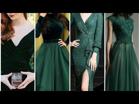 Зелёные вечерние платья/ Yashil rangdagi oqshom liboslari/ Green evening dresses.