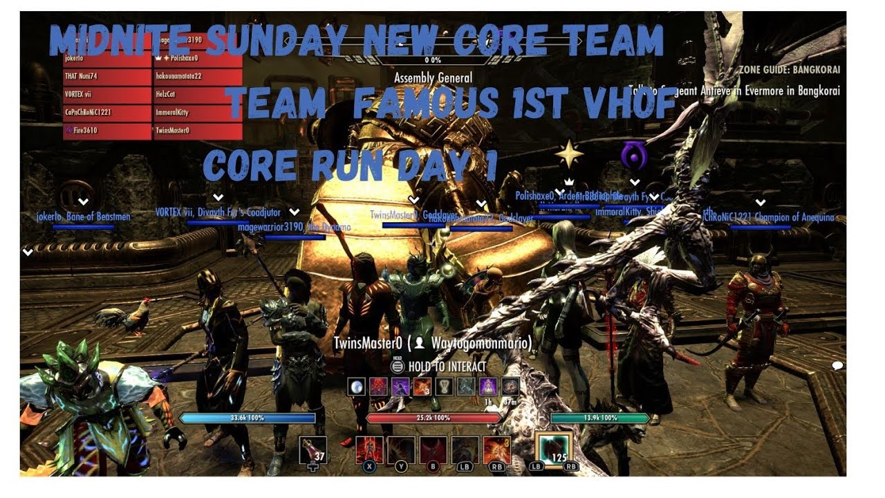 Eso MIDNITE CORE TEAM FAMOUS 1ST VHOF DAY 1 TRIAL NIGHT QUICK eso-midnite-core-team-famous-1st-vhof-day-1-trial-night-quick