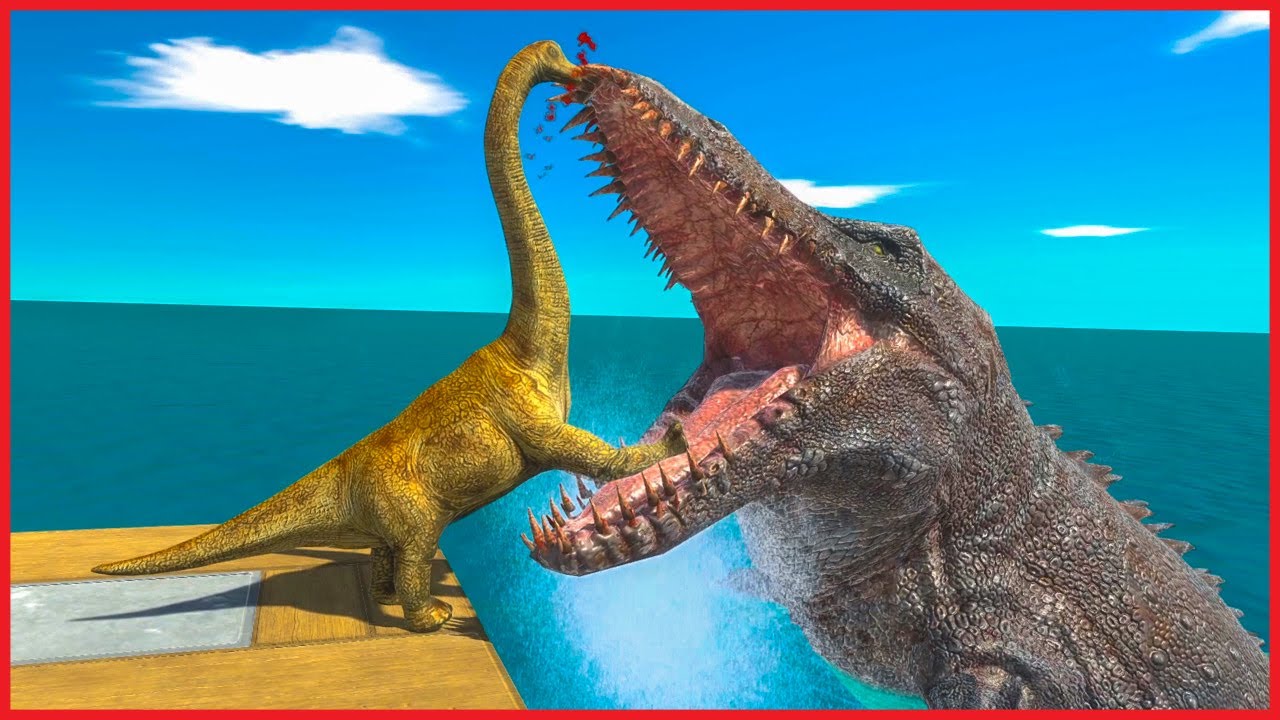EPIC FEEDING The GIANT MOSASAURUS - Animal Revolt Battle Simulator