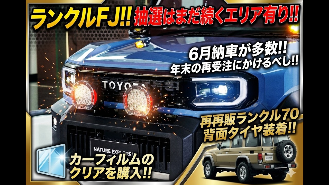 待ちましたセレクト　確認用 速報！！】ランクルFJ！！明暗を分ける抽選＆納車情報！！抽選が続く