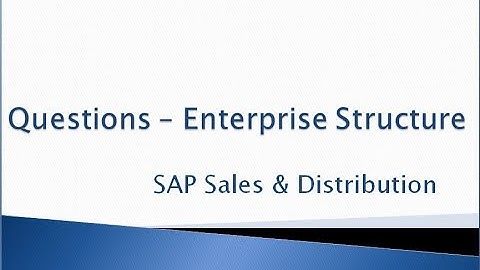 Questions & Answers on Enterprise Structure - SAP Sales & Distribution (SD)