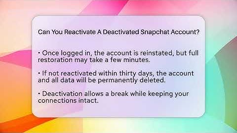 Can You Reactivate A Deactivated Snapchat Account? - Everyday-Networking