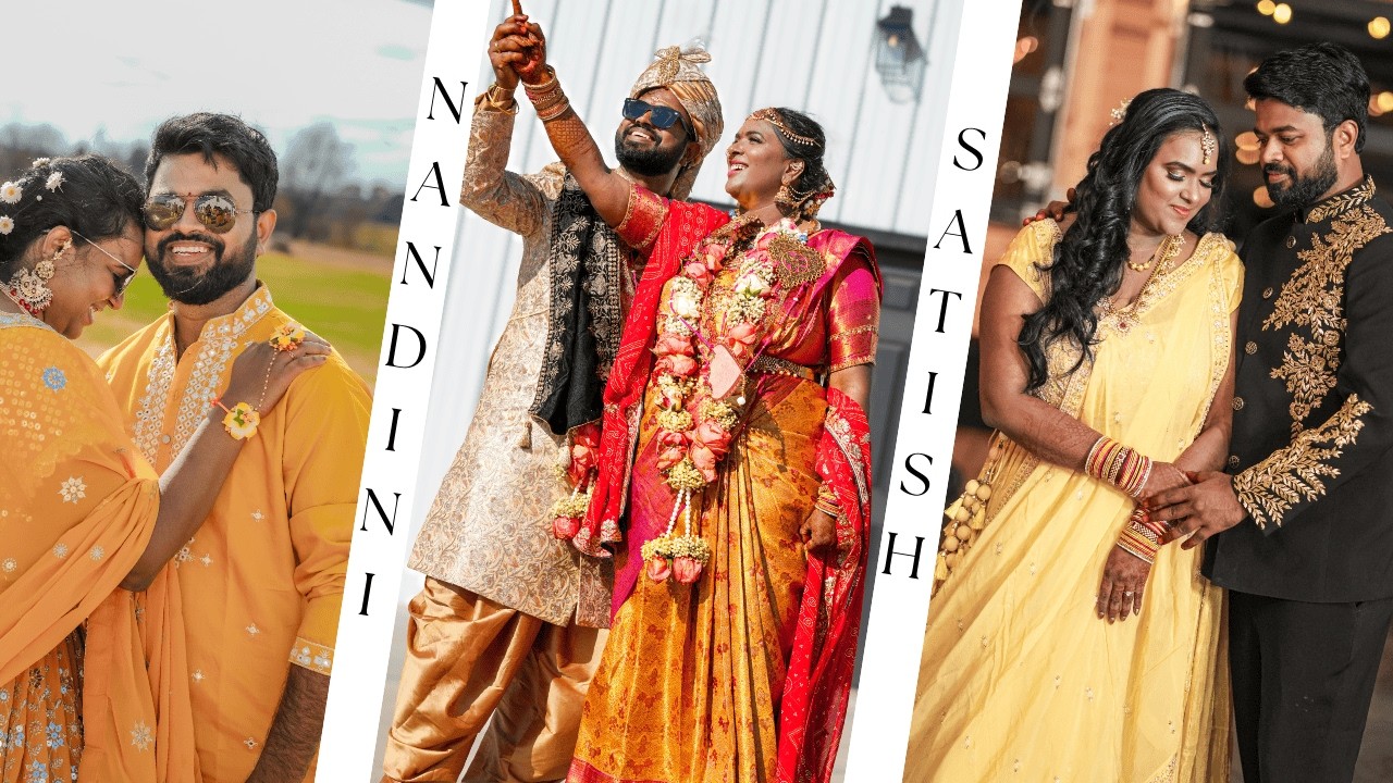 Nandini & Satish Wedding Highlight Video || Haldi || Mehendi || Marriage || Reception || USA