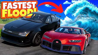 Escaping a 200 MPH FLOOD in a Bugatti?! (BeamNG Drive Mods)