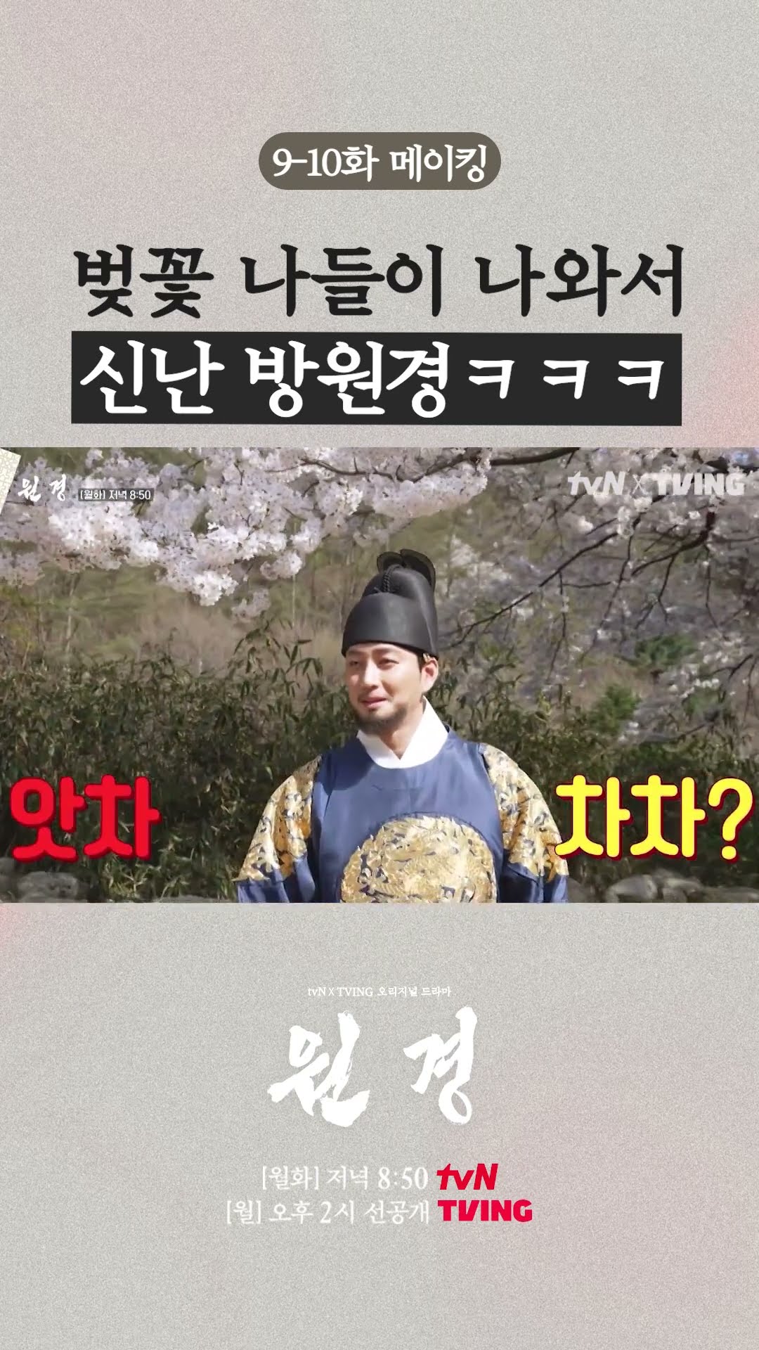 벚꽃과 사진 찍는 화기애애한 방원경ㅋㅋ #원경