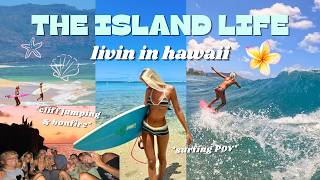 LIVING IN HAWAII | surfing with friends, bonfire, cliff jumping & more!!