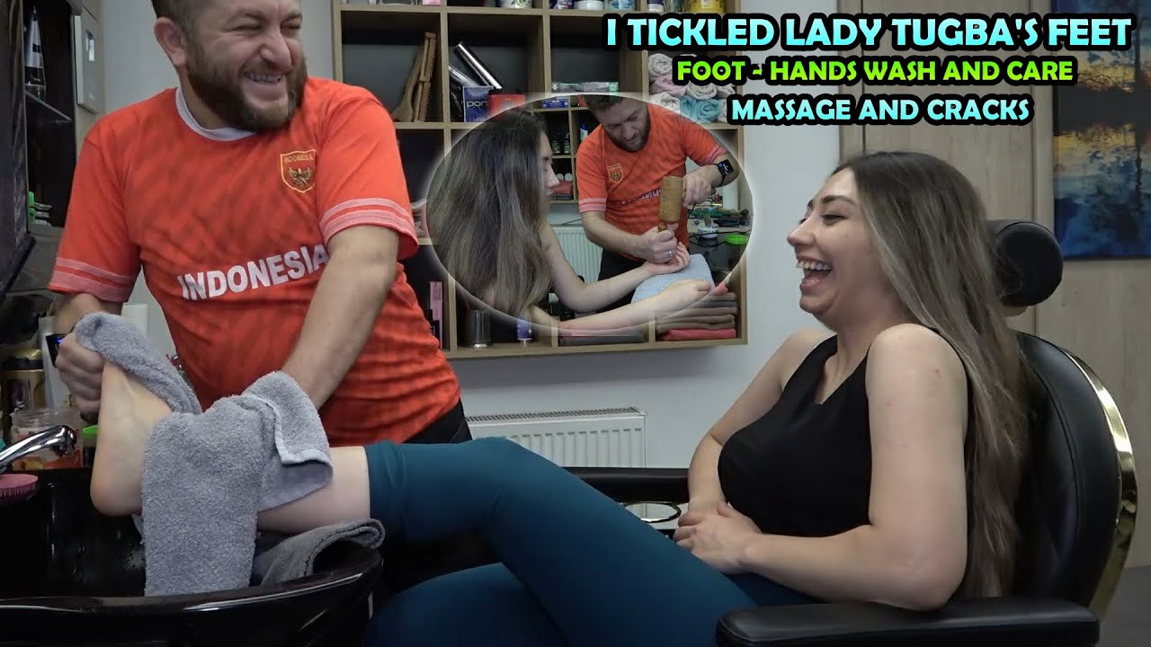 LADY TUGBA WAS TICKLISH WITH HER FEET & PALM, FOOT CARE + CRACKS + This ASMR Massage Is For Sleep