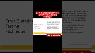 Famous Watch full Tutorial on BBT testing Technique Error guessing #softwaretester #qa #jobsearch #manualT Net Worth