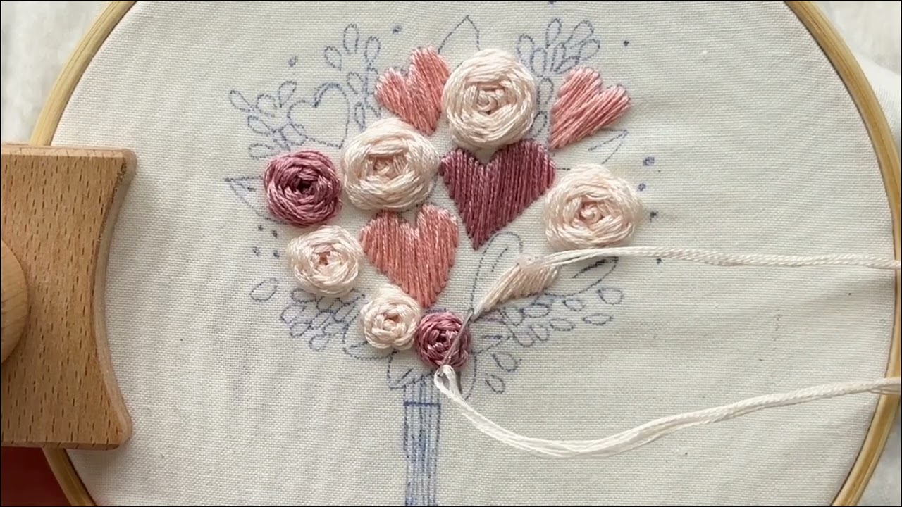 How to embroider a heart with a Satin stitch.
