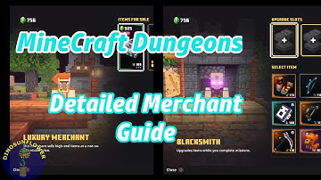 MineCraft Dungeons Detailed Merchant guide