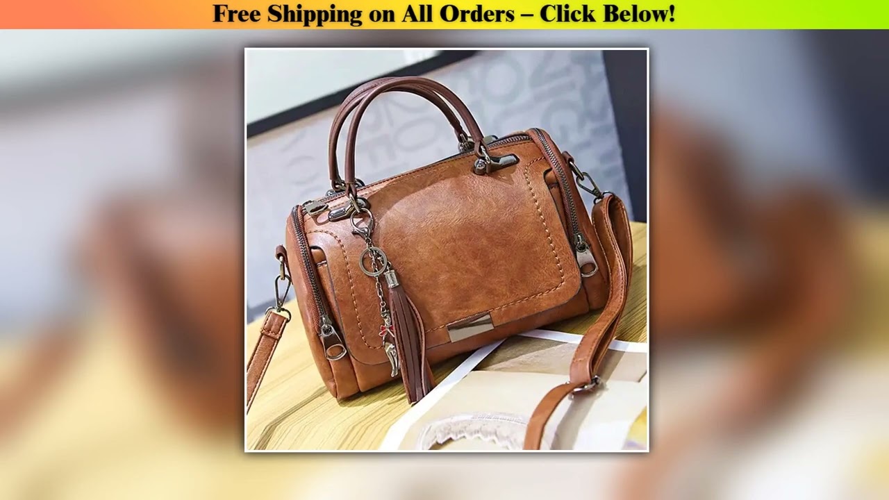 Yogodlns Tassel Decor Handbag Womens Large Capacity Shoulder Bag Fashion Zipper Crossbody Bag With