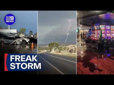 Freak storm cell causes mass destruction in Alice Springs | 9 News Australia
