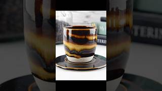 Layering glazes in flowing bands  #ceramics