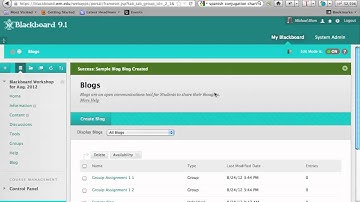 Blackboard 9: Creating a Blog