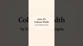 Auto - Fit Column Width #ai #excel #dataextractor #exceltips #excelfeature #exceltricks #autofit