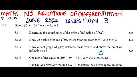 MATHEMATICS N5 JUNE 2022 QUESTION 3 APPLICATIONS OF DIFFERENTION @mathszoneafricanmotives