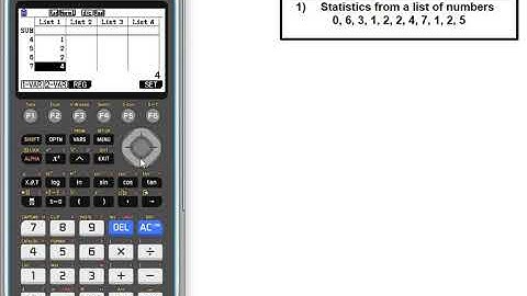 Mean, median and quartiles from list of numbers (Casio fx-CG50)