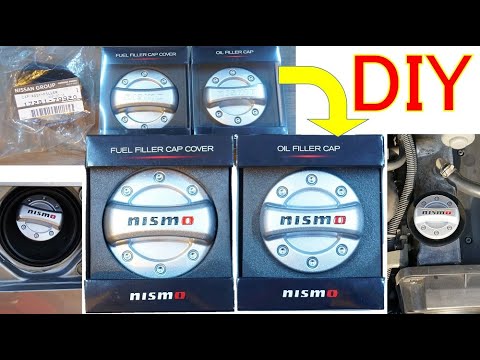 DIY ink painting on NISMO oil cap / fuel cap cover. Attach to ER34