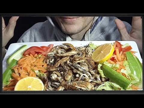 ASMR ANCHOVY FİSH (fried grill pan) SALAD | HAMSİ BALIK | TURKİSH FOOD | MUKBANG EATİNG SOUNDS