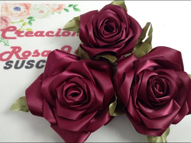 Flores de liston fáciles de hacer . #rosas #pararegalos 