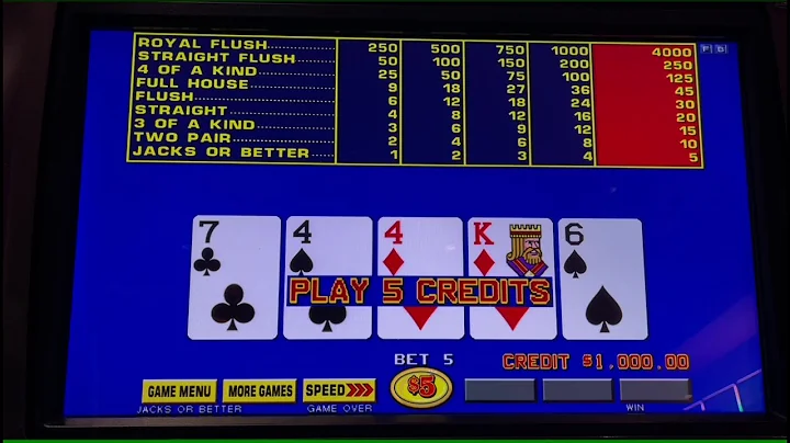 $5 Jacks or Better Video Poker at Foxwoods