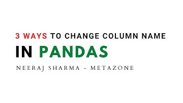 Change column name in pandas