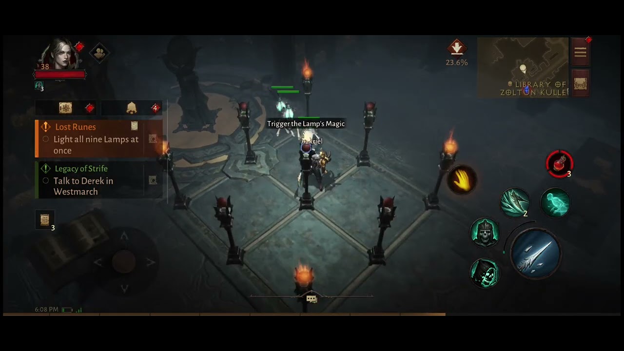 How to light all nine lamps at once in Diablo Immortal Mobile Quest