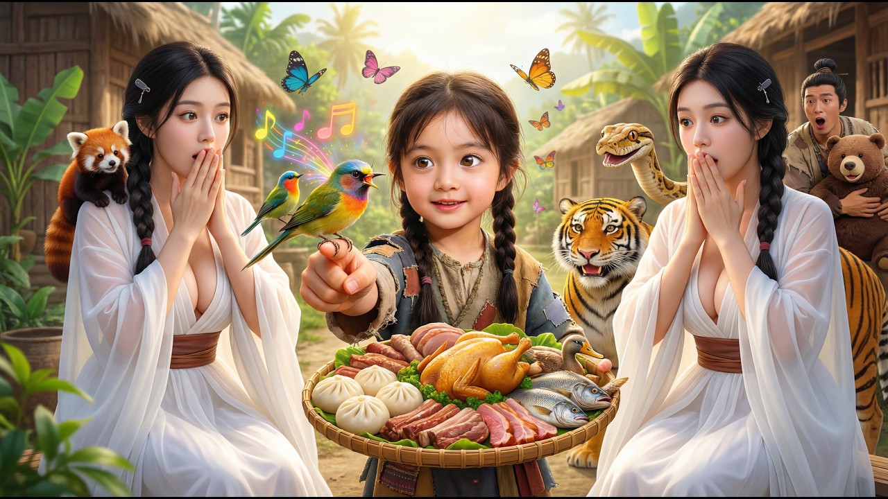 Bé 3 tuổi được thú nuôi lớn, biết nói chuyện với động vật! Cả nhà nhờ em mà hết đói!