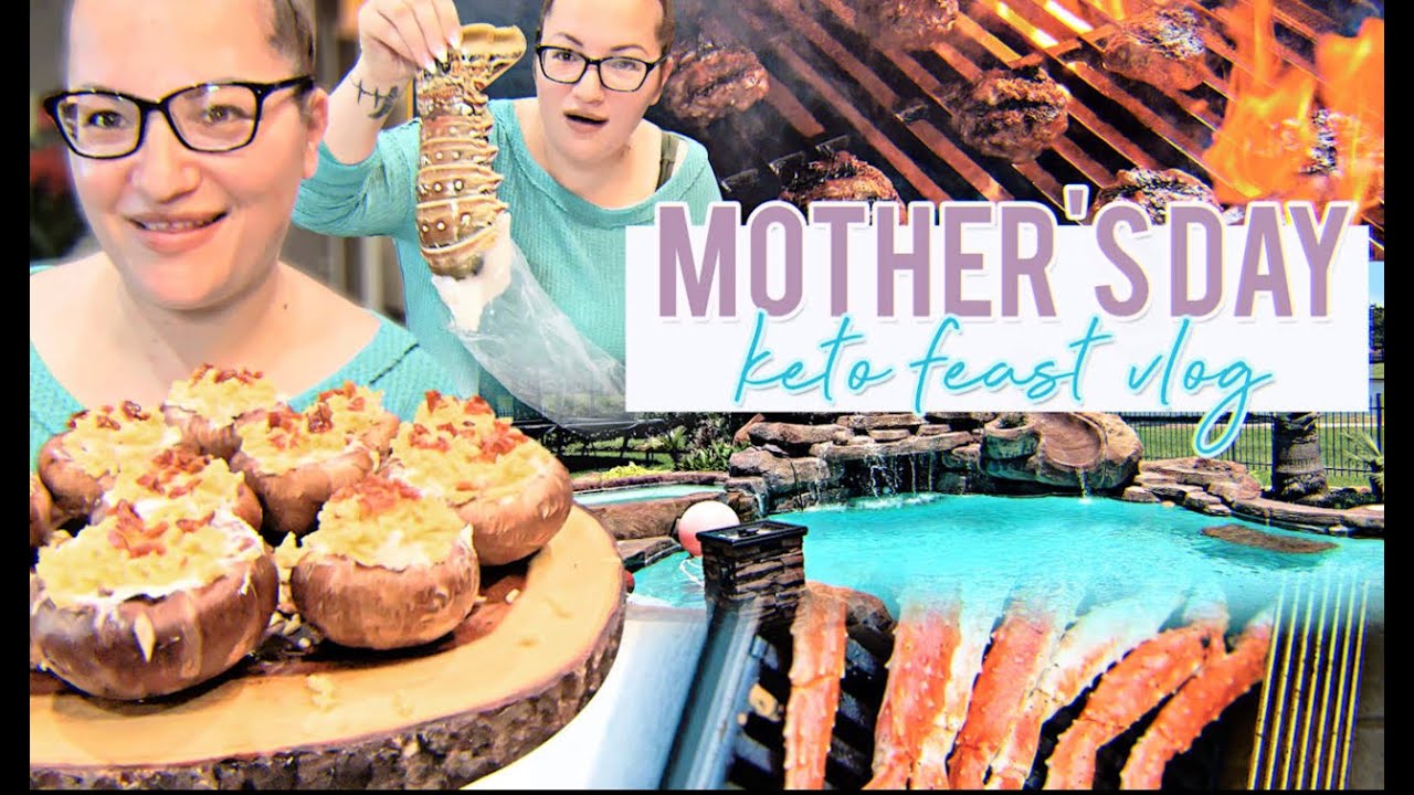 KETO Feast || Alaskan King Crab || MEGA Lobster Tail  || Stuffed Mushrooms || Steaks and More ||