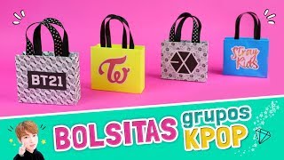 DIY KPOP ☆ Como hacer BOLSITAS de REGALO con solo una HOJA DE PAPEL ¡Super fáciles! l Fabbi Lee