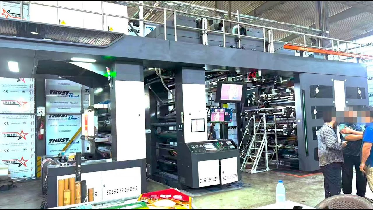 Lisheng 8 colors CI flexo printing machine for bopp ldpe hdpe cpp pp in client's factory