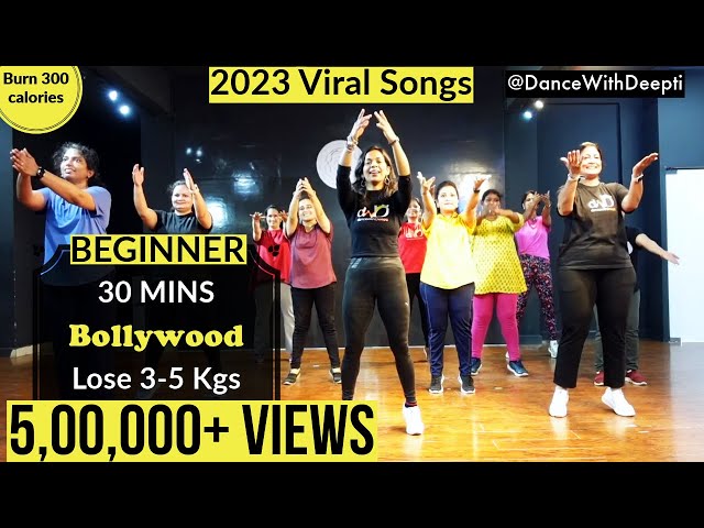 30 mins BEGINNERS Workout | Lose 3-5 kgs in 1 month | BOLLYWOOD Dance Workout | 2023 Viral Songs class=