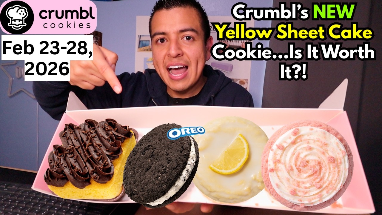 Crumbl’s NEW Yellow Sheet Cake Cookie…Is It Worth It?!