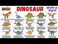Amazing Dinosaur Names for Kids | ডাইনোসরদের নাম বাংলা ও English | T-Rex Triceratops | Stegosaurus |