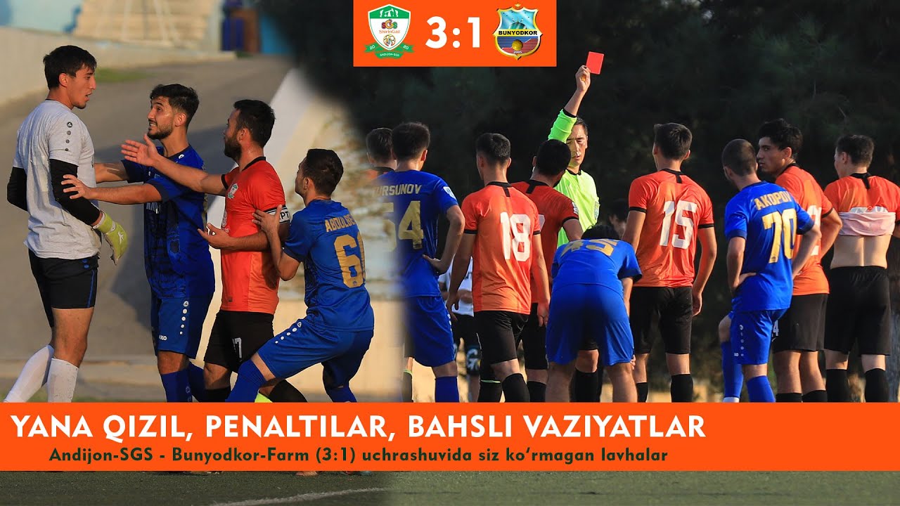 Andijon-SGS - Bunyodkor-Farm (3:1) uchrashuvdagi barcha gollar va xavfli vaziyatlar