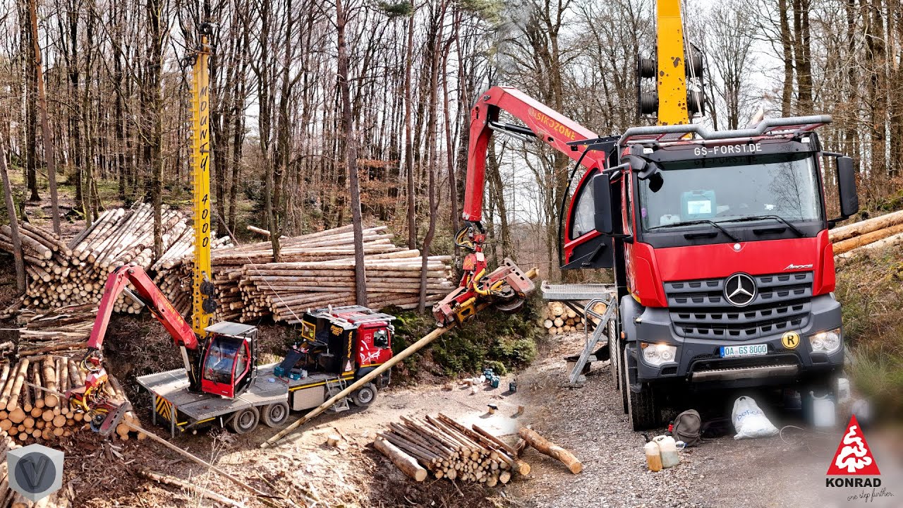 🌲 Seilkran Action! Konrad MOUNTY 4000 (Teil 1) | GS-Forst [4K]
