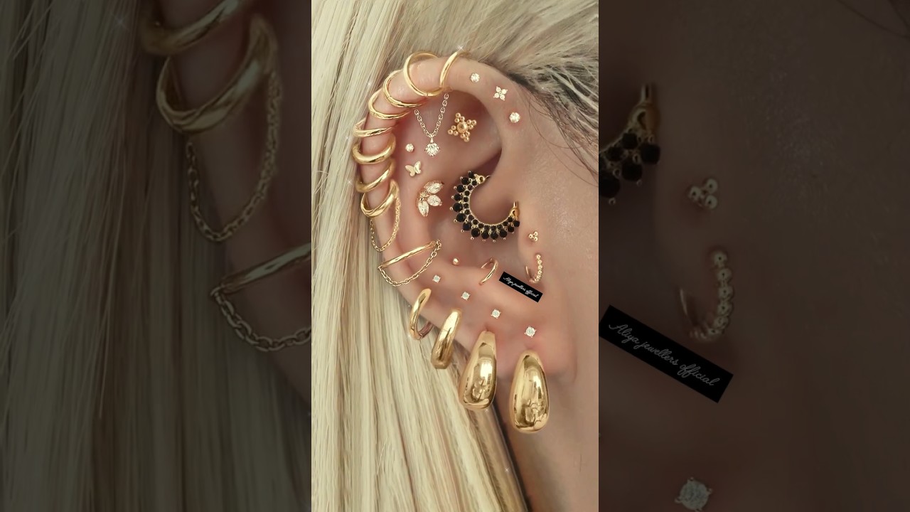 Stylish Gold Hoop Ear Piercing Ideas for Women | Elegant & Trendy Designs 