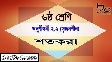 ষষ্ঠ শ্রেণির গণিত ২.২ সৃজনশীল সমাধান|| শতকরা|| Class 6 math 2.2 Creative Solution | Percentages